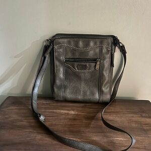 BOC Charcoal Leather Messenger Bag